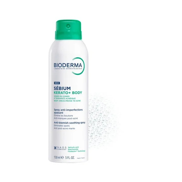 SÉBIUM KERATO+ BODY - Spray Anti-Imperfections Apaisant - Corps - Peaux à Tendance Acnéique, 150ml