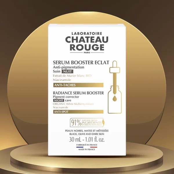 Sérum Booster Eclat Anti-Pigmentation Soin Nuit - Visage - Peaux Noires, Mates et Métissées, 30ml
