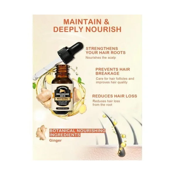 Sérum huile soins cheveux anti-perte des cheveux, croissance cheveux 15ml ginger