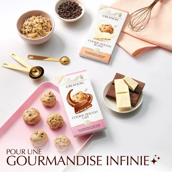 Tablette de chocolat Cookie Dough blanc LINDT CREATION La tablette de 150g