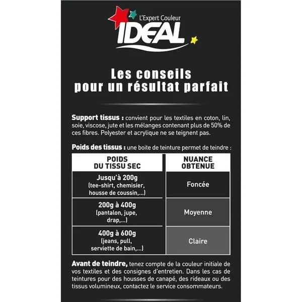 Teinture Textile Noir Vêtement 230 gramme Colorant Et Fixateur Coton Lin Soie