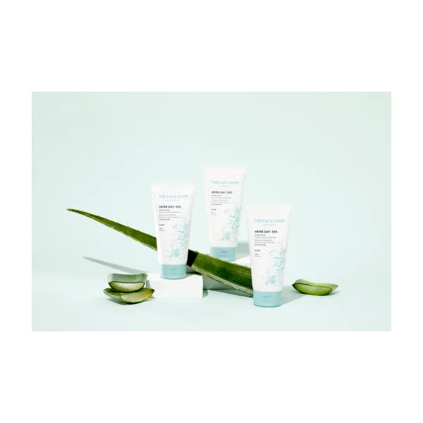 THE FACE SHOP Herb Day 365 Amino Acid Facial Foaming Cleanser 170ml #Aloe
