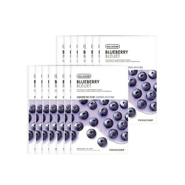 THE FACE SHOP REAL NATURE Face Mask #Blueberry (20g X 10ea)