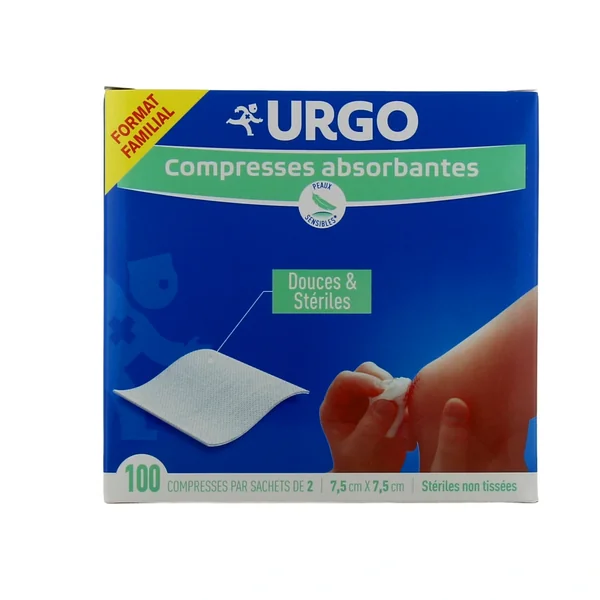 Urgo Compresses Absorbantes Stériles non tissées 7.5 cm x 7.5 cm
