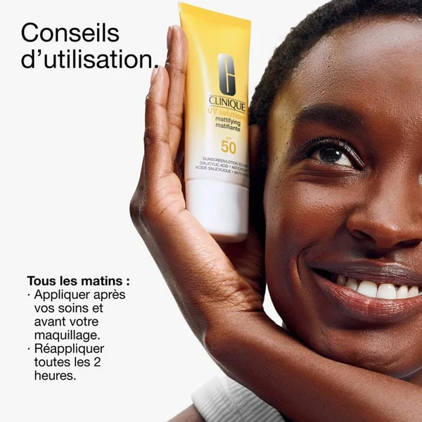 UV SOLUTIONS - Crème Solaire Matifiante SPF50 - Visage - Peaux Mixtes à Grasses, 40ml