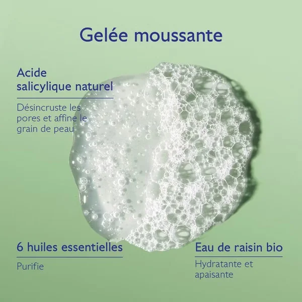 VINOPURE - Gelée Nettoyante Purifiante - Visage et Dos - Peaux Mixtes à Tendance Acnéique, 150ml