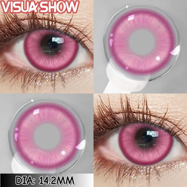 Visuashow Cosplay Colored Contact Lenses - Stardust Brown & Gray Cosmetic Lens 1Pair Yearly Disposable Eye Makeup Color Contacts