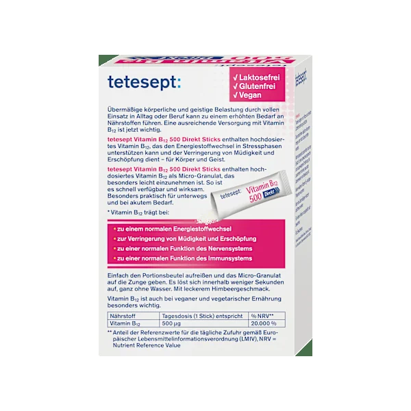 Vitamin B12 500µg Sticks 20 St, 36 g
