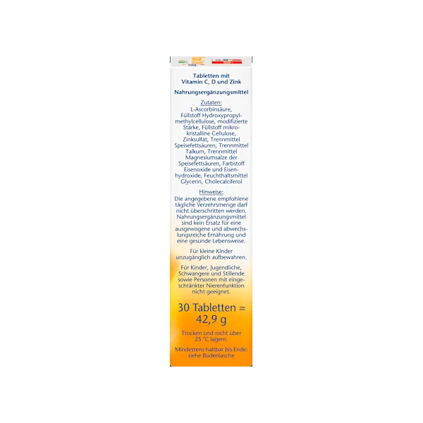 Vitamin C 1000 + D3 + Zink Depot Tabletten 30 St, 42,9 g