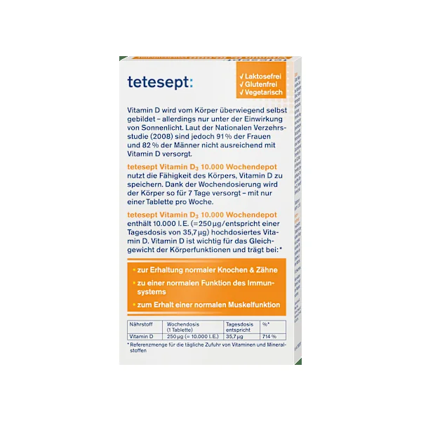 Vitamin D3 10.000 I.E. Wochendepot Tabletten 12 St, 6 g