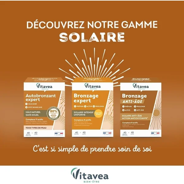 Vitavea bien-être - Autobronzant Expert - Hâle Doré et Effet Bonne Mine