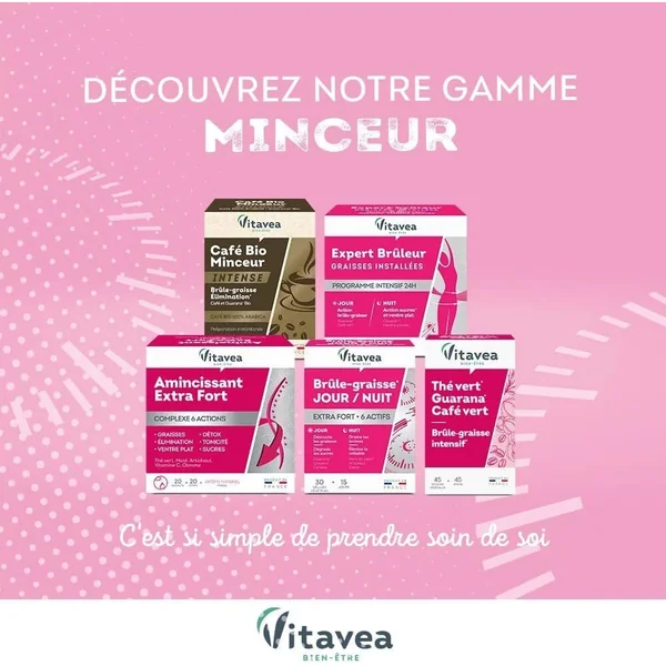 Vitavea Café Minceur BIO Intense Elimination Brûle-graisse 100% Arabica 12 sac