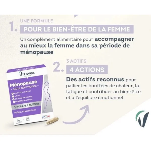 Vitavea Ménopause complexe 4 actions 30 jours - femme complément alimentaire