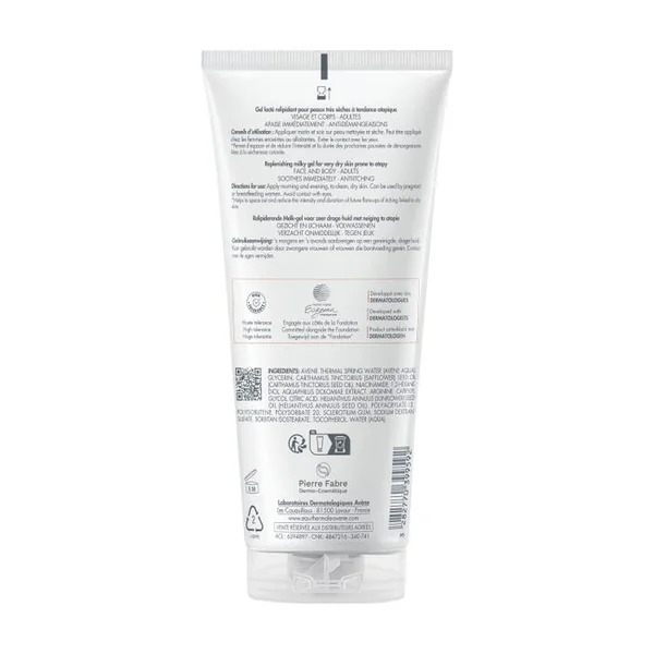 XERACALM AD - Gel Lacté Relipidant - Visage et Corps - Peaux Très Sèches à Tendance Atopique, 200ml