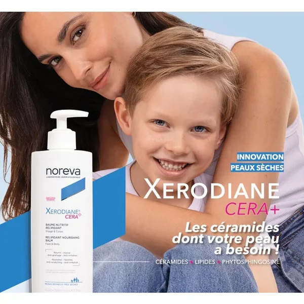XERODIANE CERA+ - Baume Nutritif Relipidant - Visage et Corps - Peaux Sèches à Très Sèches, 400ml